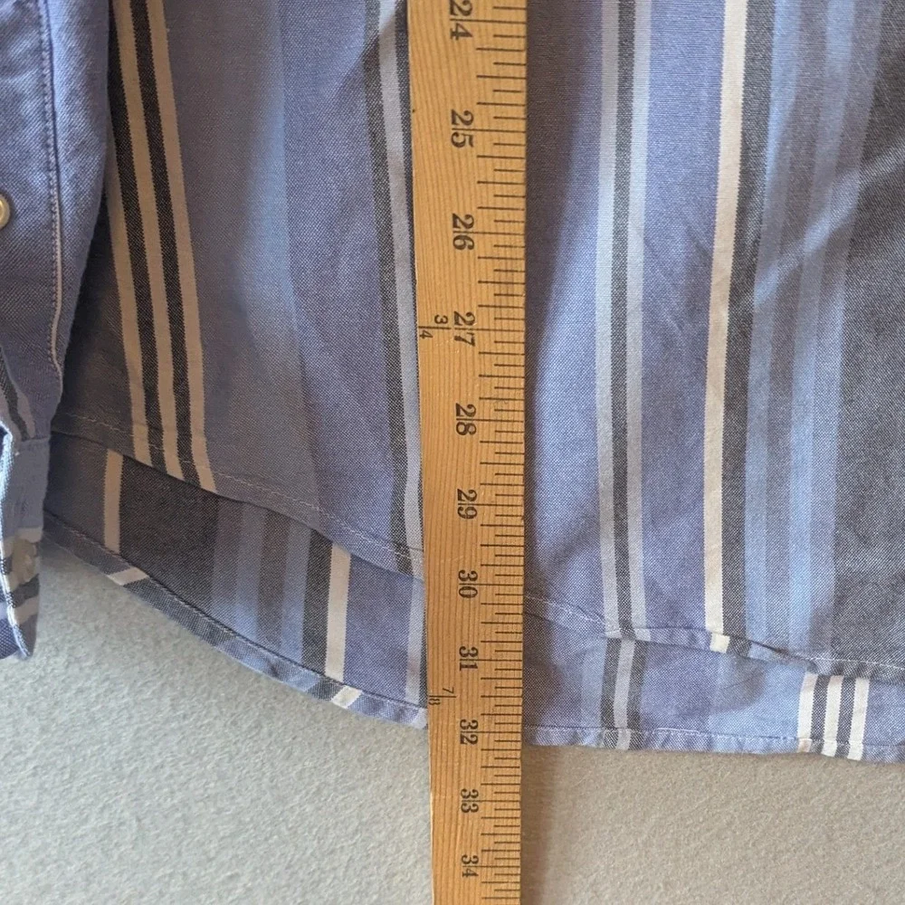Polo Ralph Lauren Button Down Shirt Blue Striped Oxford  Classic Fit Mens XXL